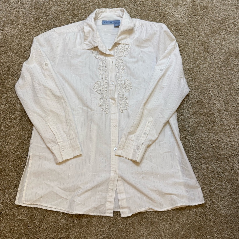 White Embroidered Women's Shirt